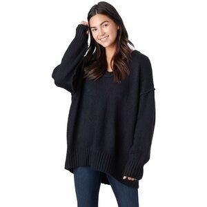 Free People Black Brookside Tunic Oversized Balloon Sleeve